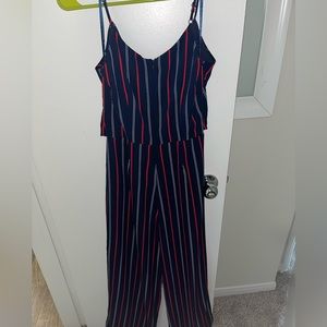 Blue red and white jumpsuit